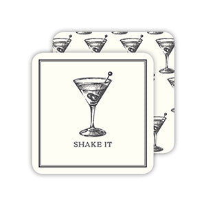 Grey Martini Shake It Modern Vintage Paper Coasters
