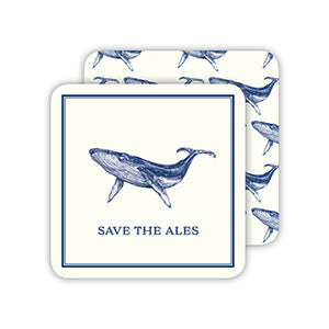 Save The Ales Whale Paper Coasters
