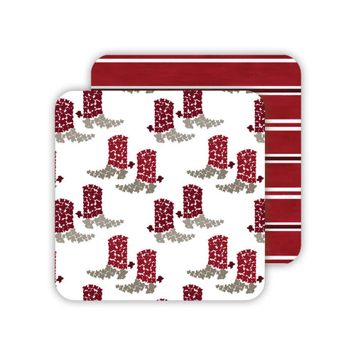 Honey+Hank Maroon Boot Paper Coasters