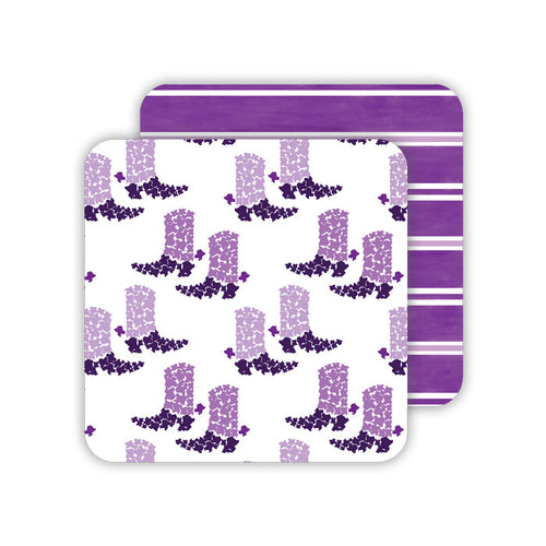 Honey+Hank Purple Boot Paper Coasters