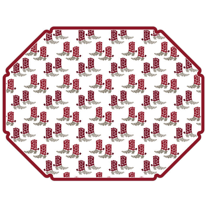 Honey+Hank Maroon Boot Posh Die-Cut Placemats