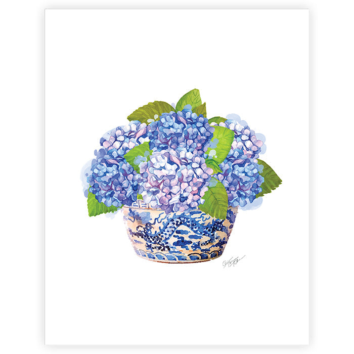 ドナルド・サルタン 「hydrangea in a green pot」 定番品】ドナルド・サルタン 「hydrangea in a green pot