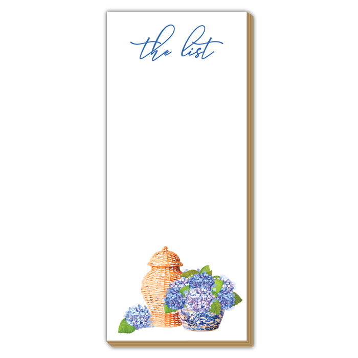 Tom Tom The List Handpainted Hydrangea and Basket Luxe Skinny Pad
