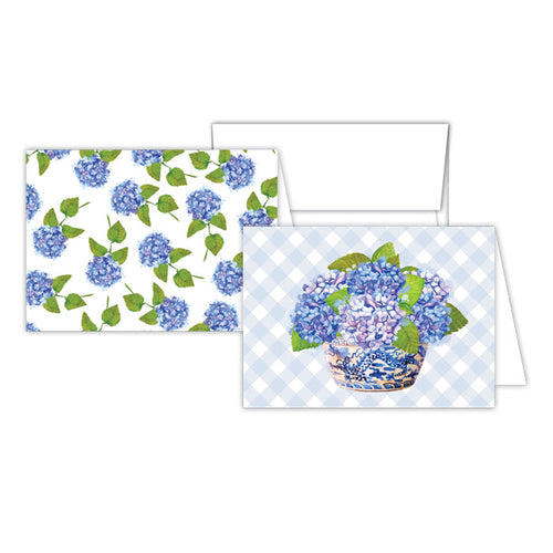 Tom Tom Handpainted Blue Hydrangeas in Chinoserie Pot Stationery Notes