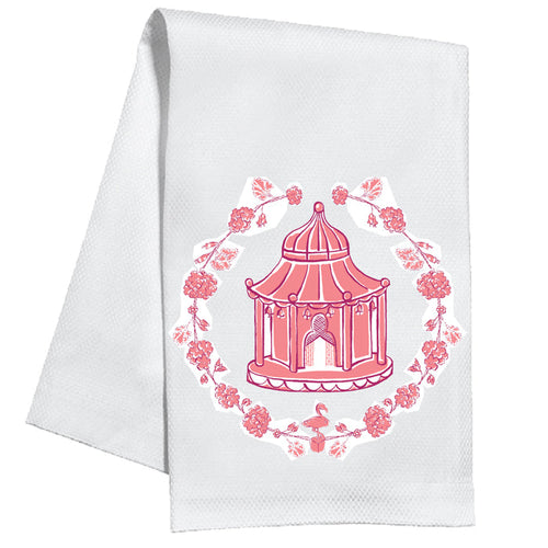 Madcap Cottage Pink Fancy Tent Kitchen Towel