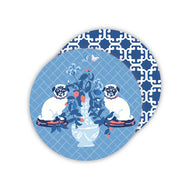 Madcap Cottage Blue Manor Born Pugs Paper Coasters