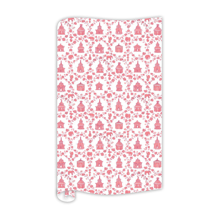 Madcap Cottage Coral Fancy Tents Wrapping Paper
