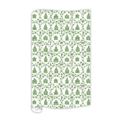 Madcap Cottage Green Fancy Tents Wrapping Paper