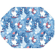 Madcap Cottage Blue Manor Born Pugs Posh Die-Cut Placemats