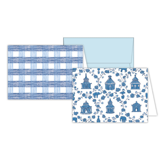 Madcap Cottage Blue Fancy Tents & Gin Lane Plaid Stationery Notes