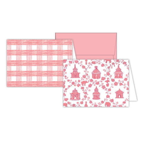 Madcap Cottage Pink Fancy Tents & Gin Lane Plaid Stationery Notes